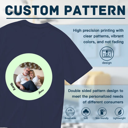 Romantic Couple Circle Unisex T-Shirt | Thank You For Being In My Life | Double - Sided Valentine's Gift - T-Shirts - BuyEcEc