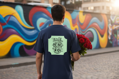 Romantic Couple Circle Unisex T-Shirt | Thank You For Being In My Life | Double - Sided Valentine's Gift - T-Shirts - BuyEcEc