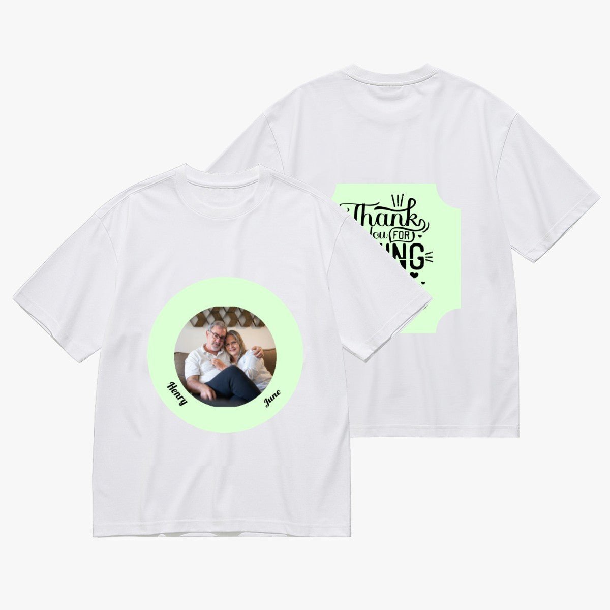 Romantic Couple Circle Unisex T-Shirt | Thank You For Being In My Life | Double - Sided Valentine's Gift - T-Shirts - BuyEcEc