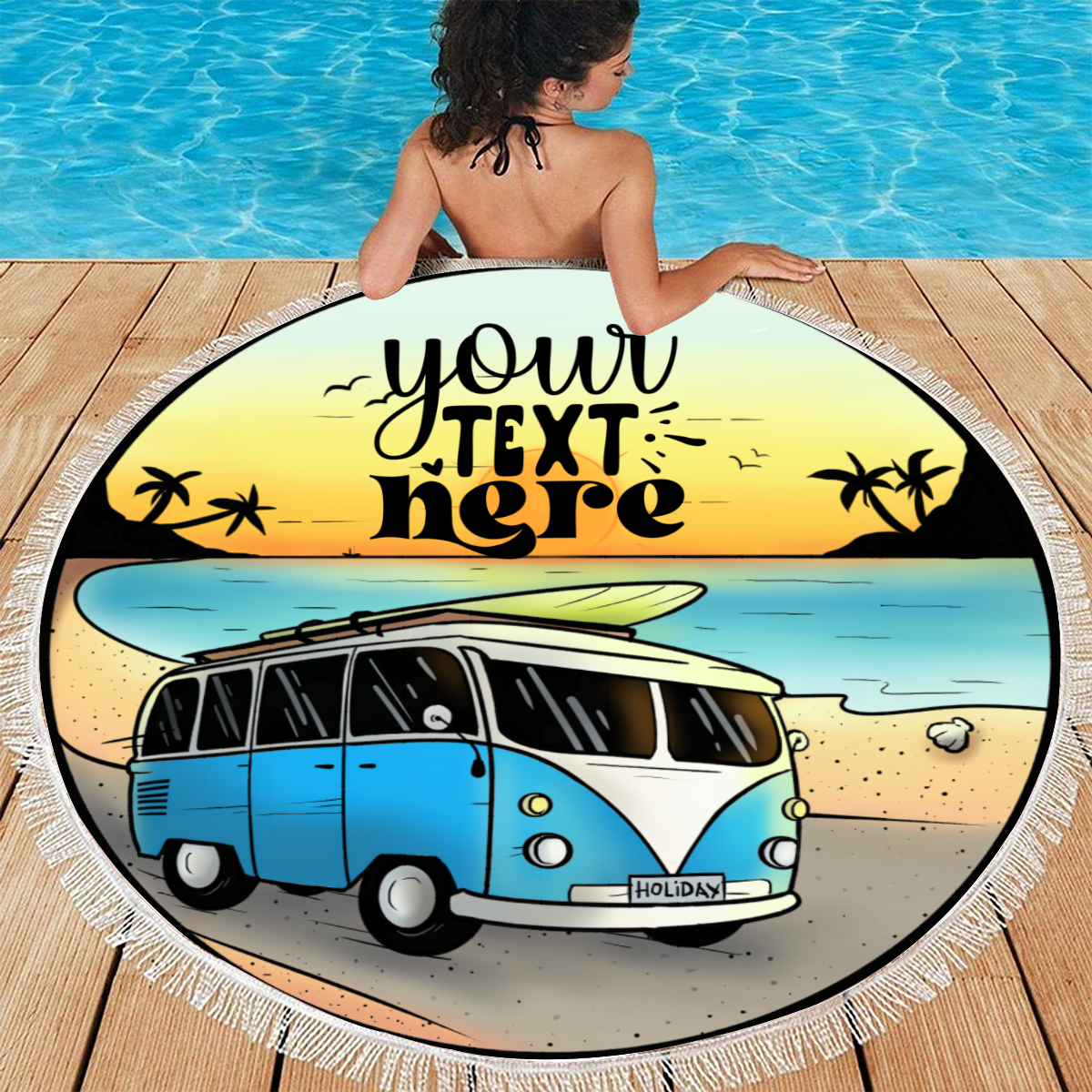 Round Beach Towel Microfiber Heat Transfer - BuyEcEc