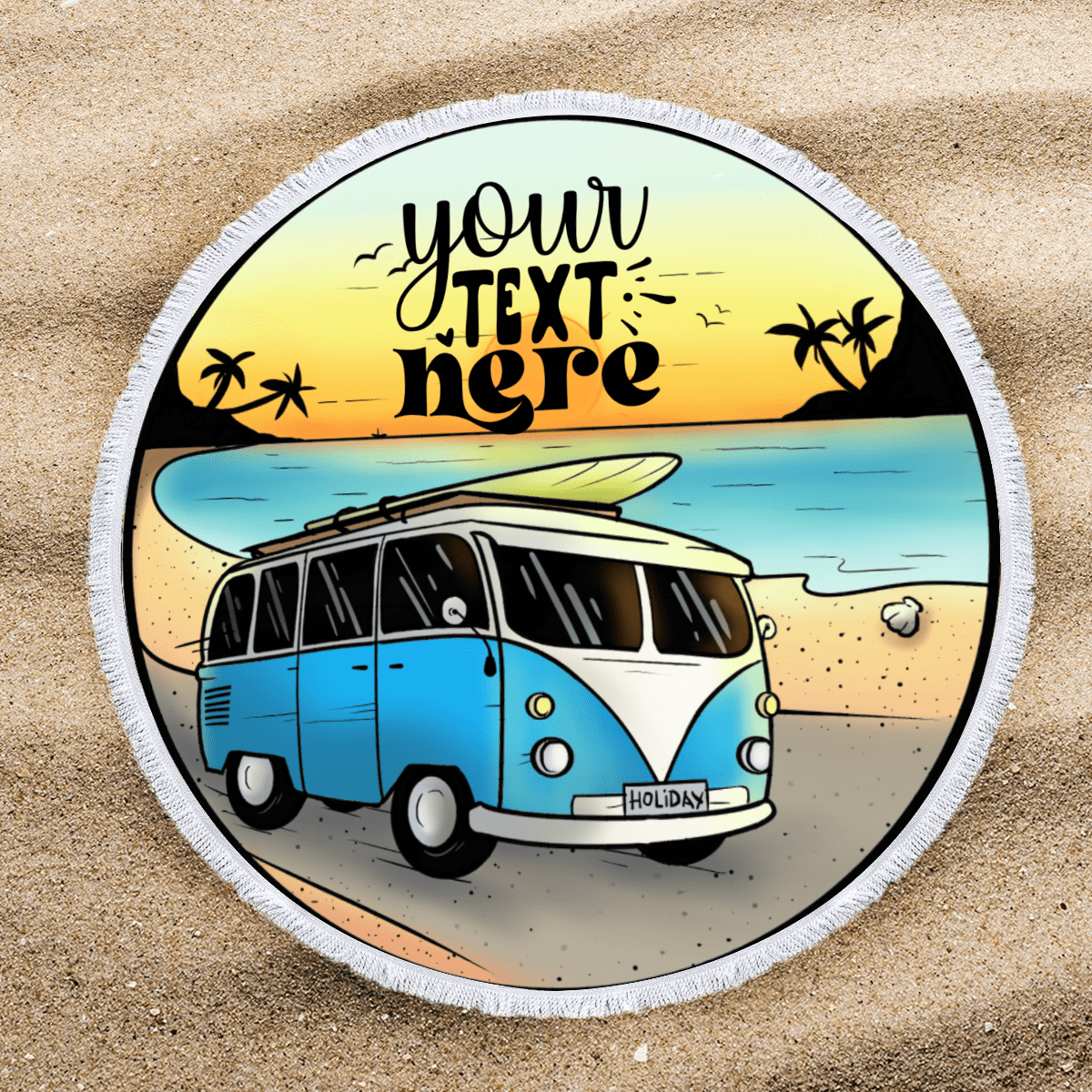 Round Beach Towel Microfiber Heat Transfer - BuyEcEc