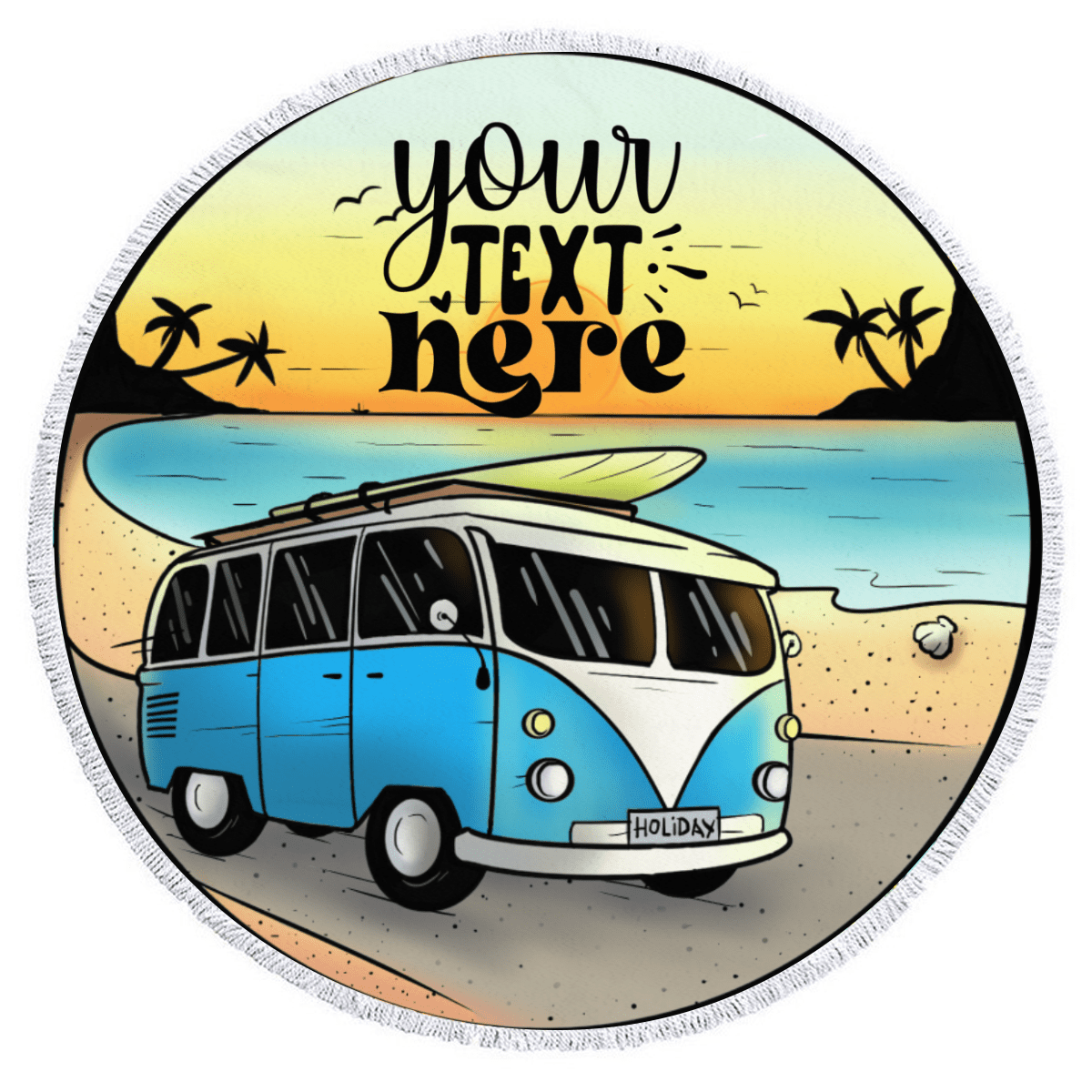 Round Beach Towel Microfiber Heat Transfer - BuyEcEc