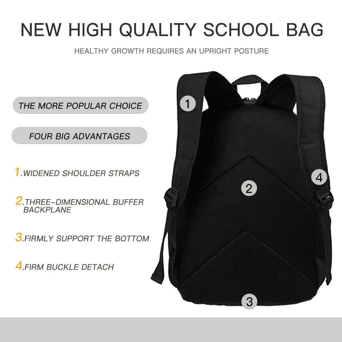 Simple Lightweight Casual Backpack – Custom Text (Dot) - Storage - BuyEcEc