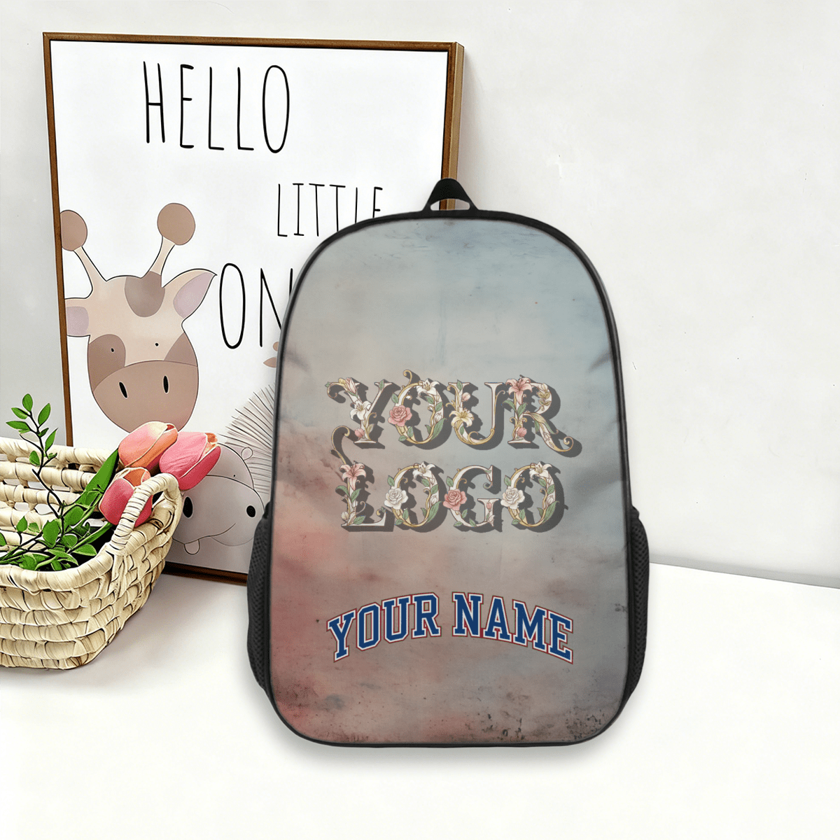Slim Casual Backpack – Custom Name (Dark) - Storage - BuyEcEc