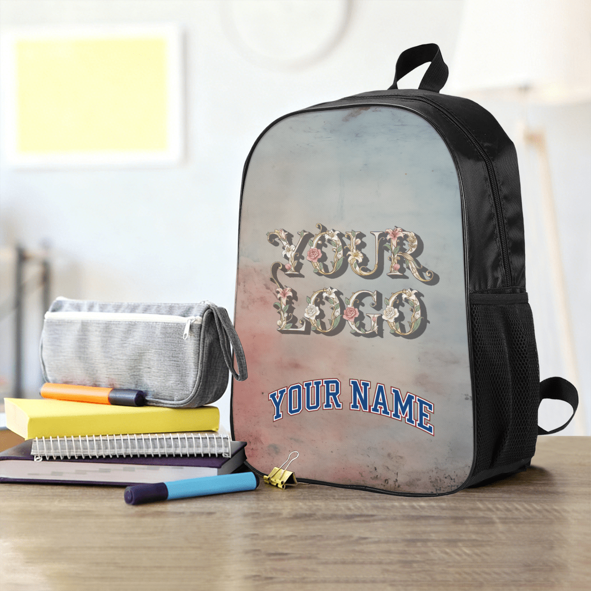 Slim Casual Backpack – Custom Name (Dark) - Storage - BuyEcEc