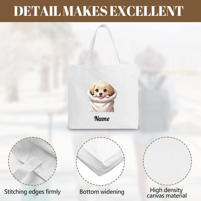 Small Dog Portrait Tote Bag | Personalized Canvas Bag for Dog LoversTote Bag Name Personalized - ToteBags - BuyEcEc