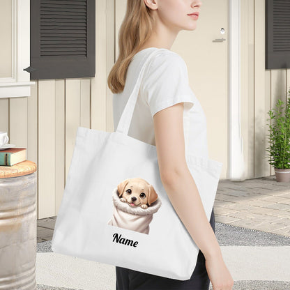 Small Dog Portrait Tote Bag | Personalized Canvas Bag for Dog LoversTote Bag Name Personalized - ToteBags - BuyEcEc