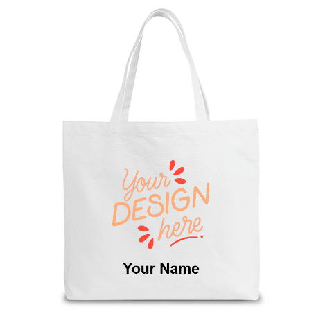 ST001 Personalized Small Canvas Tote Bag | Custom Birth Flower ToteTote Bag Name Personalized - Storage - BuyEcEc