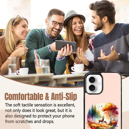 Stylish iPhone 16 Mirror Phone Case Featuring a Forest Deer Scene - iphoneCases - BuyEcEc