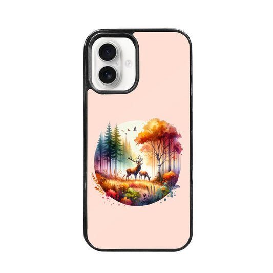 Stylish iPhone 16 Mirror Phone Case Featuring a Forest Deer Scene - iphoneCases - BuyEcEc
