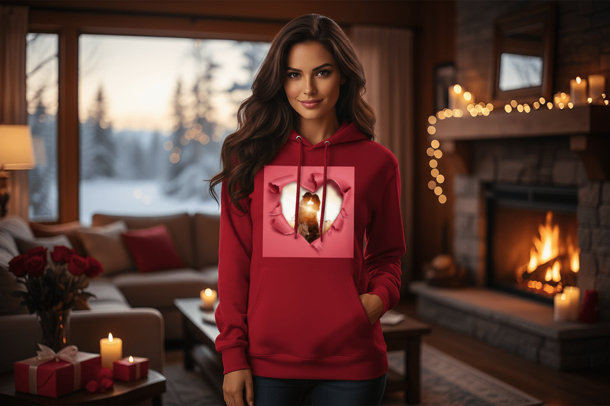 Torn Heart Unisex Hoodie | 280g Double - Sided | BuyEcEc - Hoodies - BuyEcEc