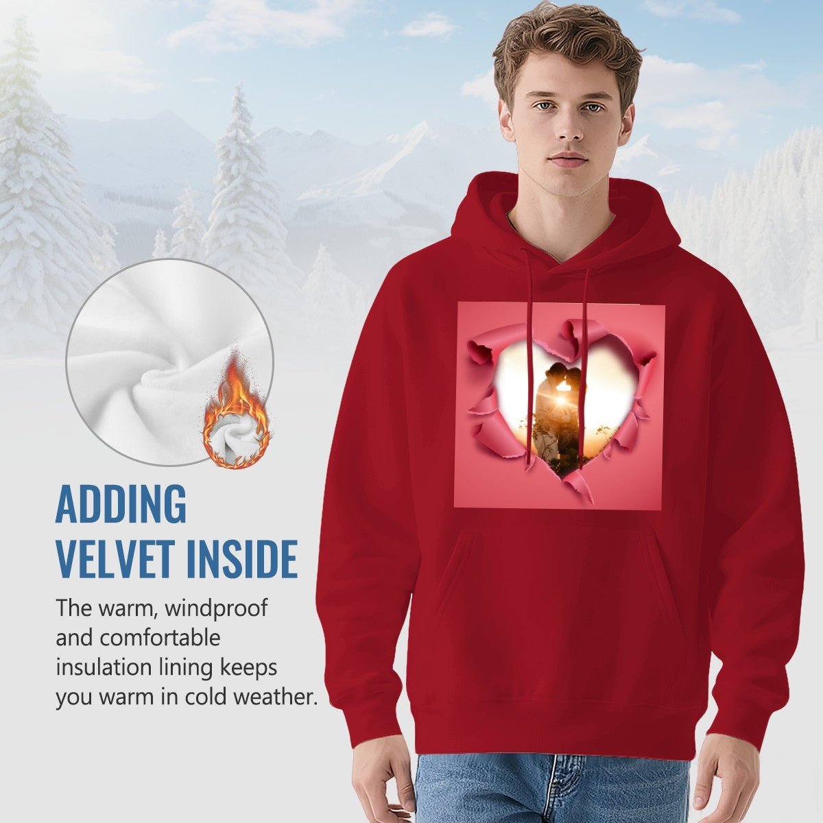 Torn Heart Unisex Hoodie | 280g Double - Sided | BuyEcEc - Hoodies - BuyEcEc