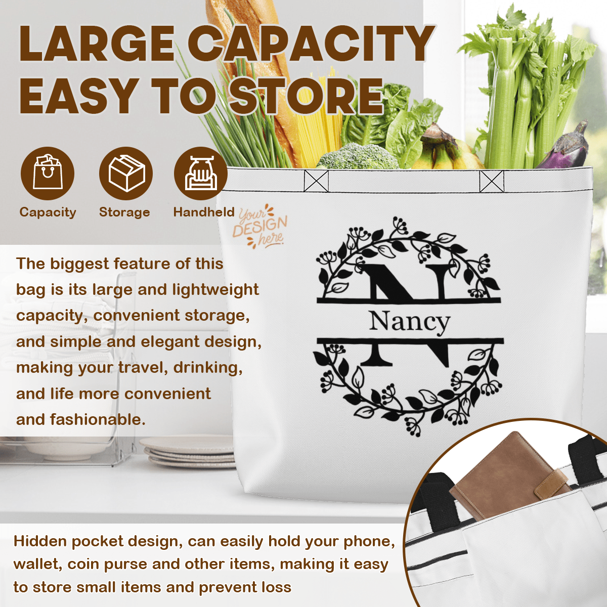 Tote Bag – Multi - Side Custom Design - Storage - BuyEcEc