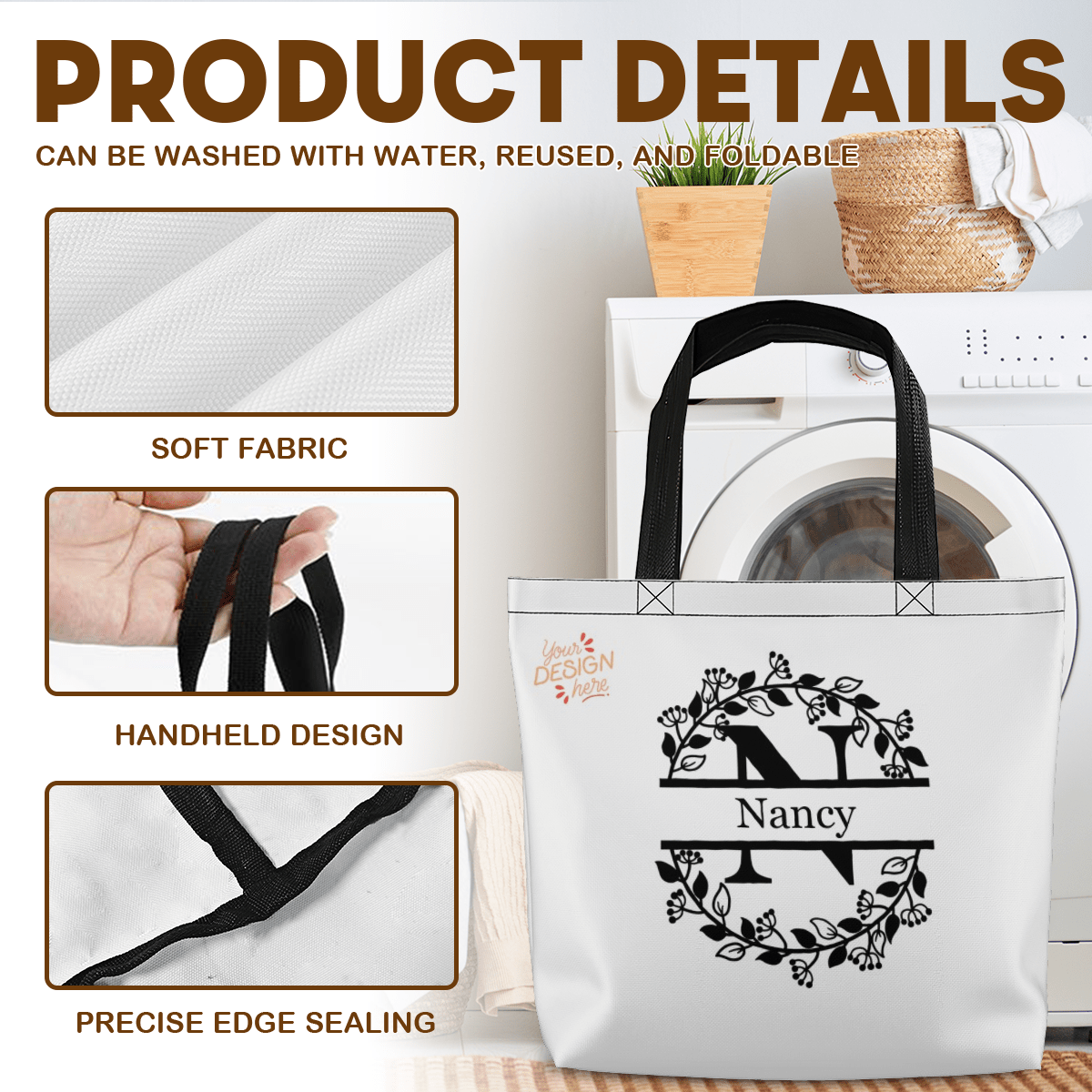 Tote Bag – Multi - Side Custom Design - Storage - BuyEcEc