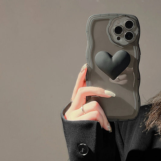 iPhone Case cover  3D Dark Black Love Heart Chain Charm - iPhoneCases - BuyEcEc