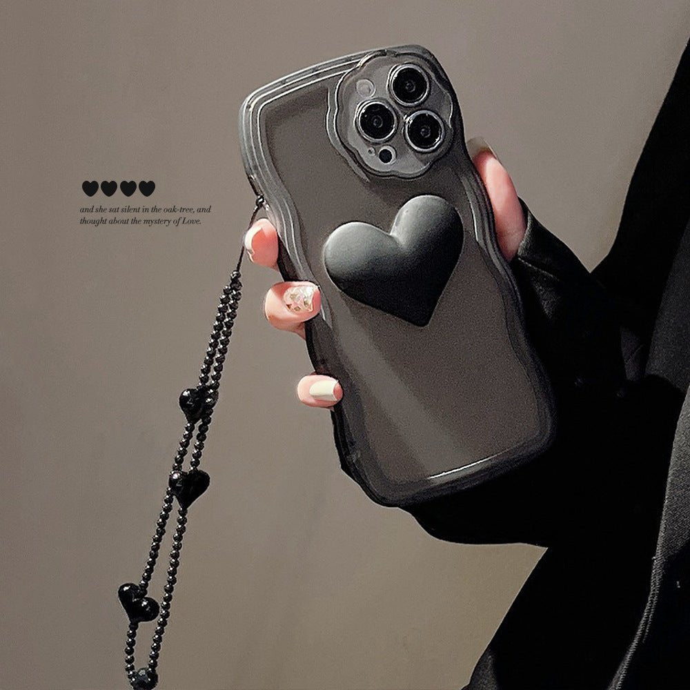 iPhone Case cover  3D Dark Black Love Heart Chain Charm - iPhoneCases - BuyEcEc