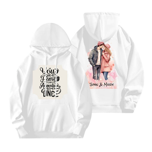 Valentine Couple Hoodie | 280g Custom Names | BuyEcEc - Hoodies - BuyEcEc