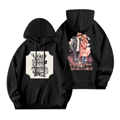 Valentine Couple Hoodie | 280g Custom Names | BuyEcEc - Hoodies - BuyEcEc