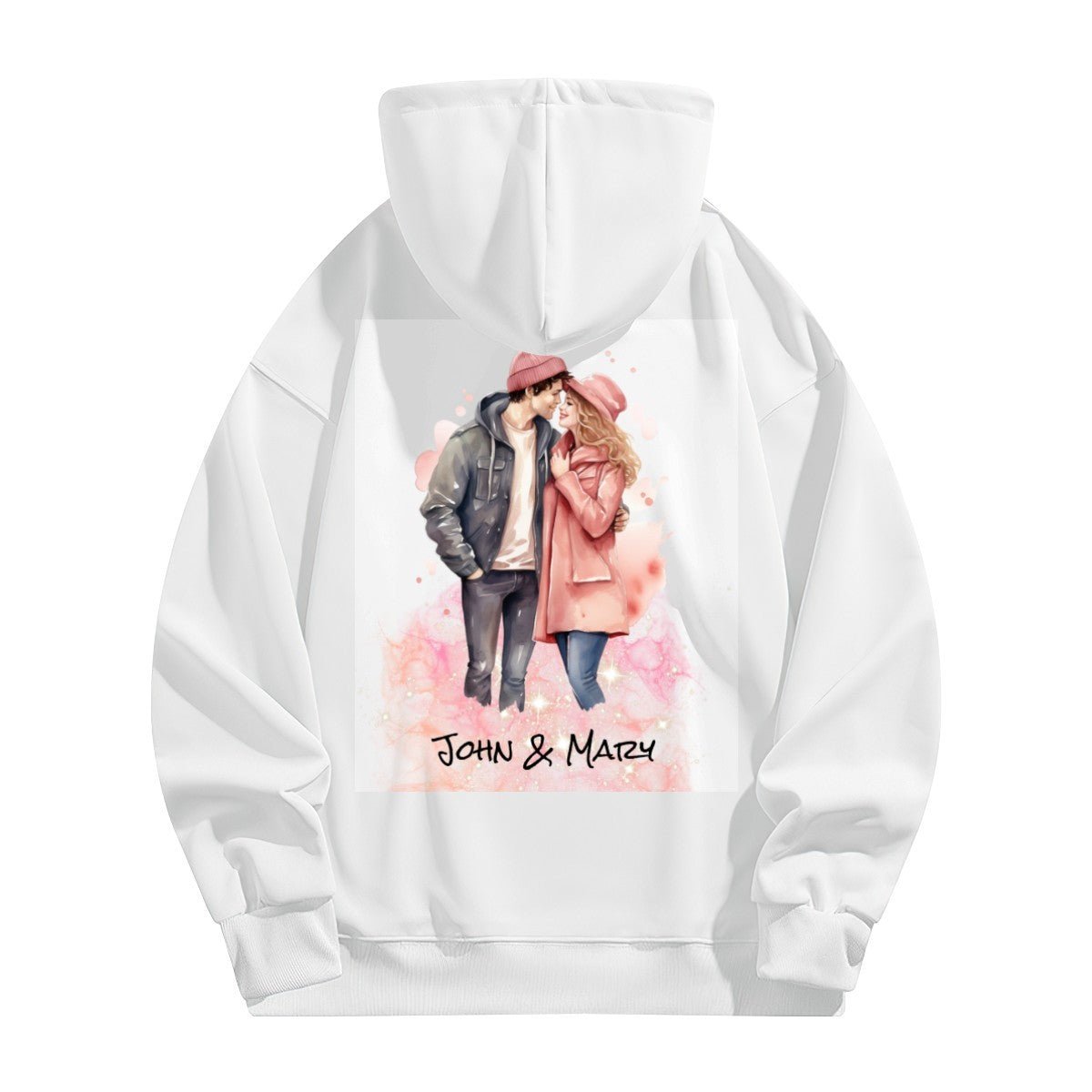 Valentine Couple Hoodie | 280g Custom Names | BuyEcEc - Hoodies - BuyEcEc