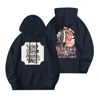 Valentine Couple Hoodie | 280g Custom Names | BuyEcEc - Hoodies - BuyEcEc