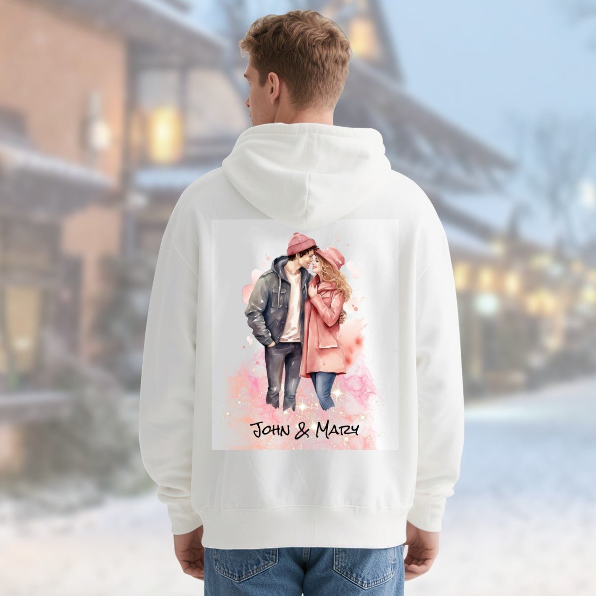 Valentine Couple Hoodie | 280g Custom Names | BuyEcEc - Hoodies - BuyEcEc