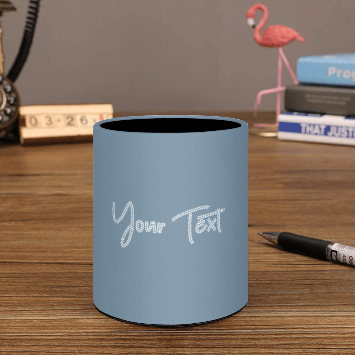 Vintage Round Pencil Cup – Custom Text - Storage - BuyEcEc