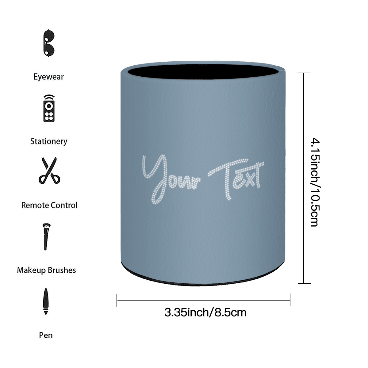 Vintage Round Pencil Cup – Custom Text - Storage - BuyEcEc