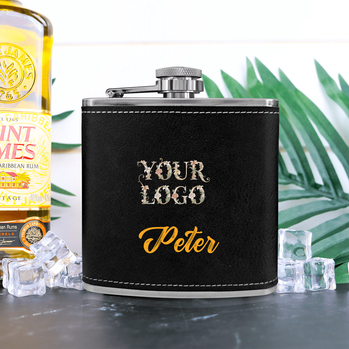 Vintage Stainless Steel Flask 6oz UV Inkjet - BuyEcEc