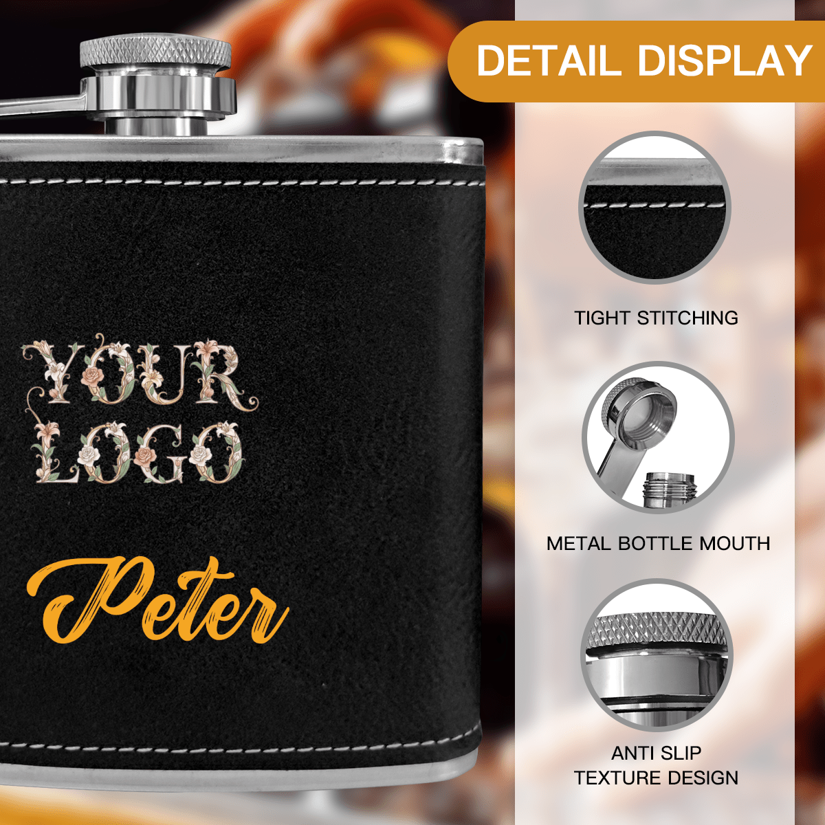 Vintage Stainless Steel Flask 6oz UV Inkjet - BuyEcEc