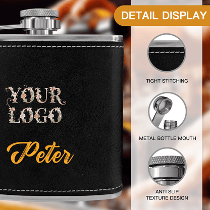 Vintage Stainless Steel Flask 6oz UV Inkjet - BuyEcEc