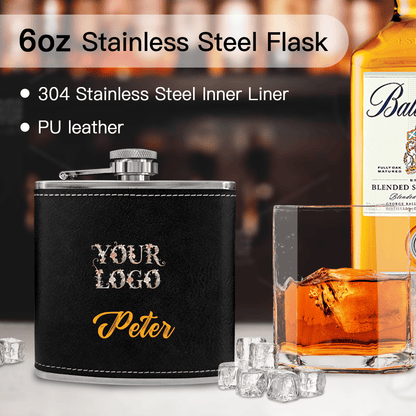 Vintage Stainless Steel Flask 6oz UV Inkjet - BuyEcEc
