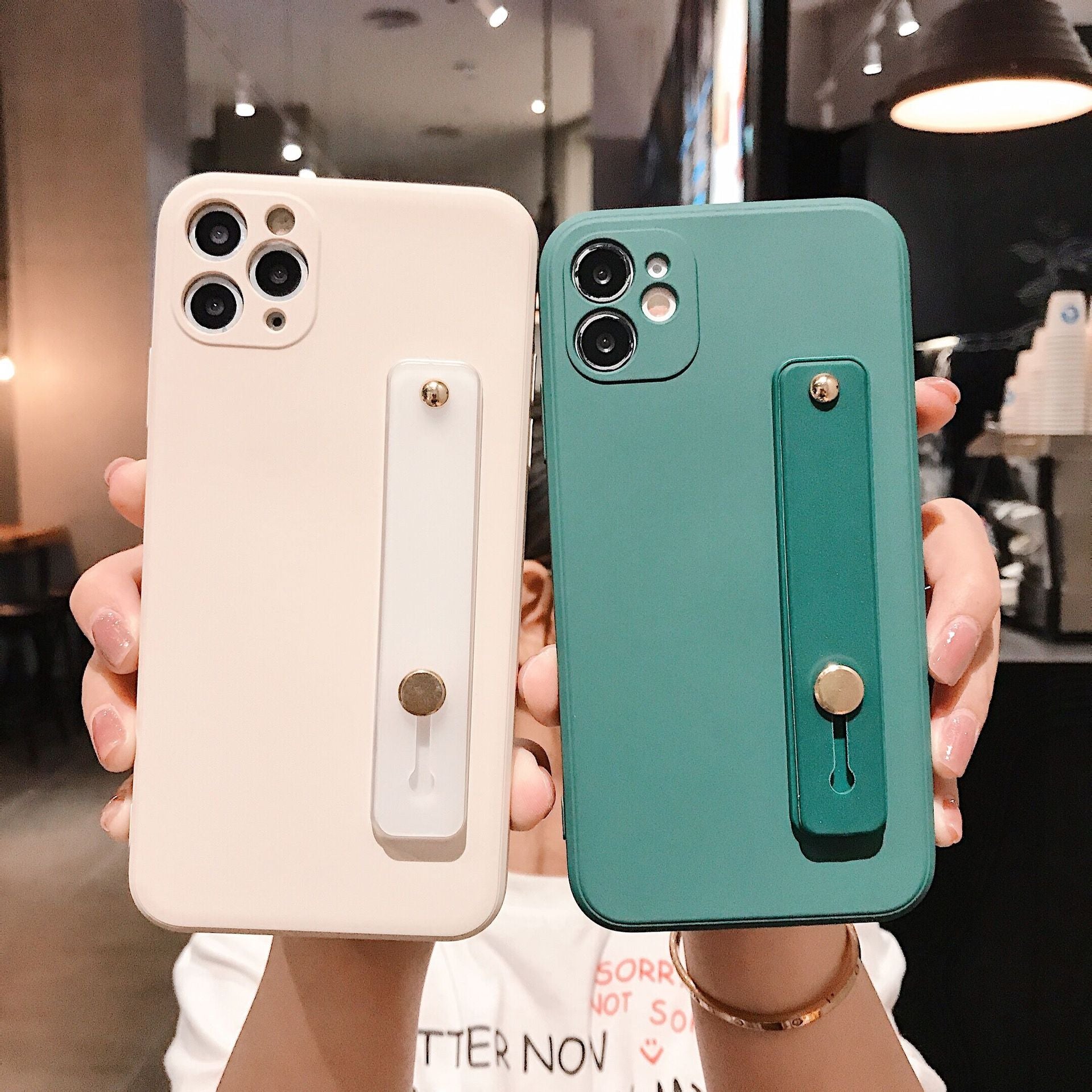 iPhone Case Cover Wrist Strap Soft Color  - iPhoneCases - BuyEcEc