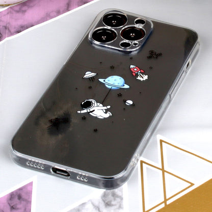 Flying Astronaut Transparent Phone Cover iPhone 11 12 13 Pro Max Mini | iPhone X XS Max Xr | iPhone 7 8 Plus Se 2020 070-AF-01-F1