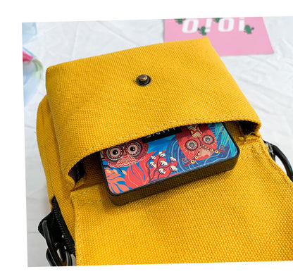 Small Canvas Fabric Handbag Casual Cross Body Shoulder Bag with Detachable Shoulder Strap for Girls Kids  067-AA3-0001