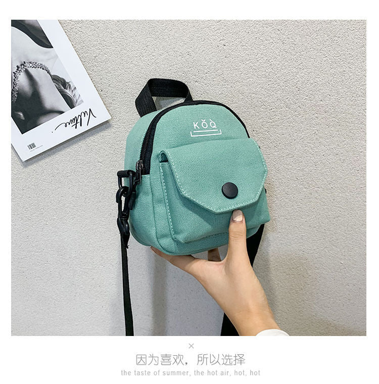 Small Canvas Fabric Handbag Casual Cross Body Shoulder Bag with Detachable Shoulder Strap for Girls Kids  067-AA3-0001