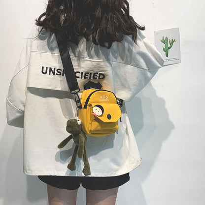 Small Canvas Fabric Handbag Casual Cross Body Shoulder Bag with Detachable Shoulder Strap for Girls Kids  067-AA3-0001