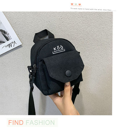 Small Canvas Fabric Handbag Casual Cross Body Shoulder Bag with Detachable Shoulder Strap for Girls Kids  067-AA3-0001