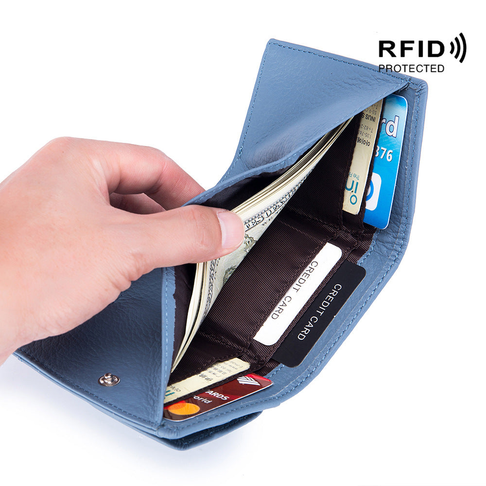 Small Genuine Leather Coin Wallet for Women RFID Blocking Card Holder Clutch Mini Handbag    067-AA9-0002