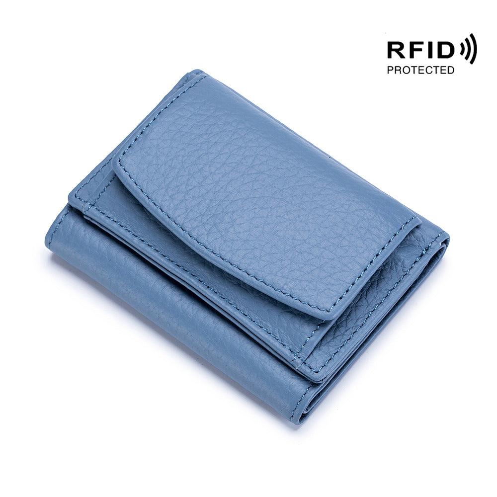 Small Genuine Leather Coin Wallet for Women RFID Blocking Card Holder Clutch Mini Handbag    067-AA9-0002