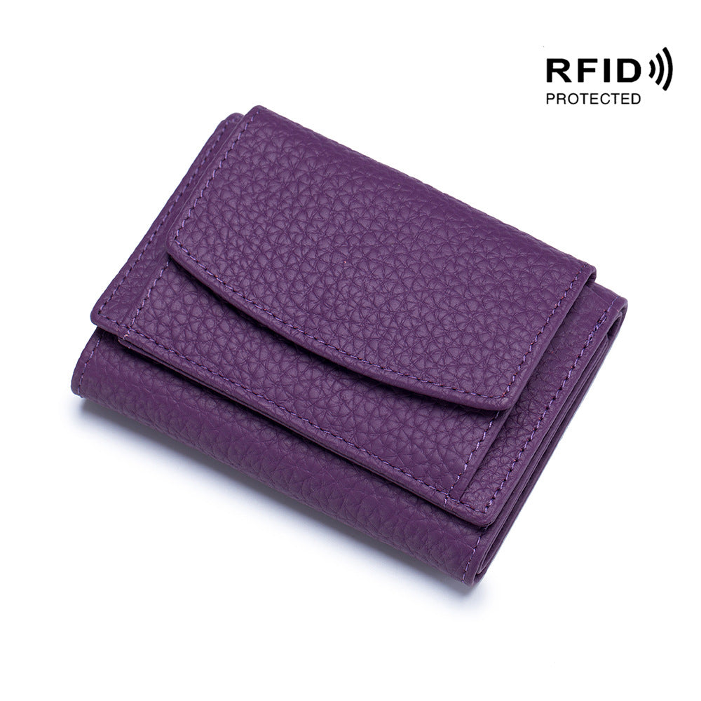 Small Genuine Leather Coin Wallet for Women RFID Blocking Card Holder Clutch Mini Handbag    067-AA9-0002