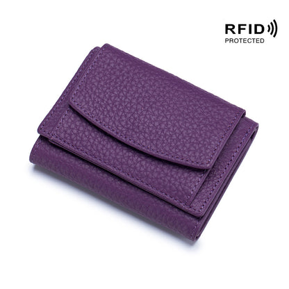 Small Genuine Leather Coin Wallet for Women RFID Blocking Card Holder Clutch Mini Handbag    067-AA9-0002