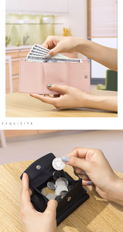 Small Genuine Leather Coin Wallet for Women RFID Blocking Card Holder Clutch Mini Handbag    067-AA9-0002