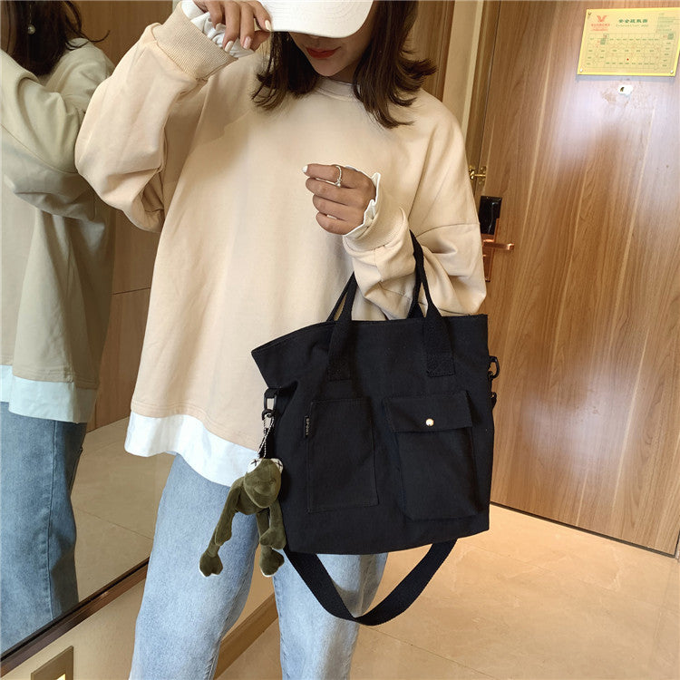 Canvas Shoulder Crossbody Bags for Women Casual Tote Fashion New Korean Version Student Bag for School Purse Shopper Travel Bag  067-AA3-0017