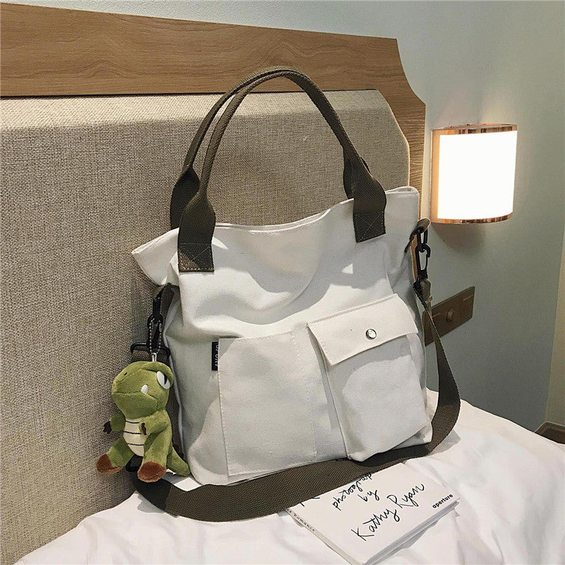 Canvas Shoulder Crossbody Bags for Women Casual Tote Fashion New Korean Version Student Bag for School Purse Shopper Travel Bag  067-AA3-0017