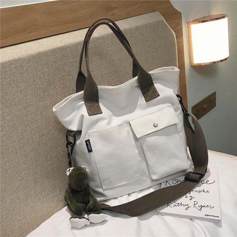 Canvas Shoulder Crossbody Bags for Women Casual Tote Fashion New Korean Version Student Bag for School Purse Shopper Travel Bag  067-AA3-0017