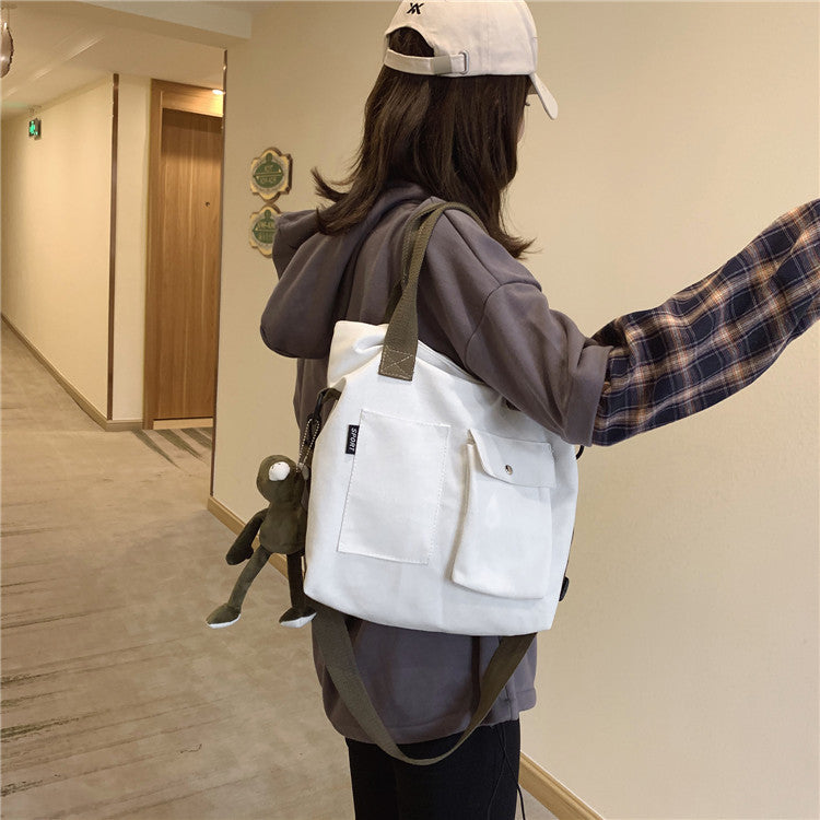 Canvas Shoulder Crossbody Bags for Women Casual Tote Fashion New Korean Version Student Bag for School Purse Shopper Travel Bag  067-AA3-0017
