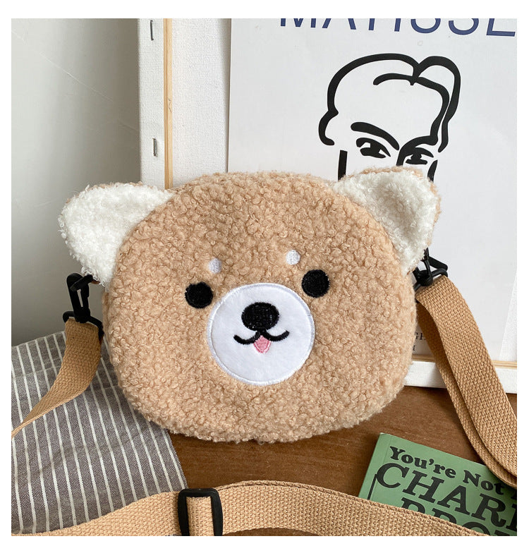 Girl's Sling Bag Plush Cross Body Bag with Adjustable Strap for Daypack Hiking for Daypack Hiking Travel good-looking Girl's Sling Bag Plush Cross Body Bag with Adjustable Strap 067-AA3-0002