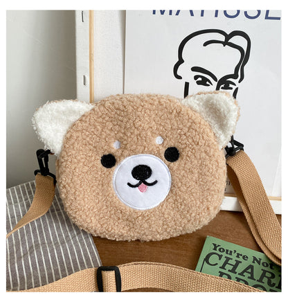 Girl's Sling Bag Plush Cross Body Bag with Adjustable Strap for Daypack Hiking for Daypack Hiking Travel good-looking Girl's Sling Bag Plush Cross Body Bag with Adjustable Strap 067-AA3-0002