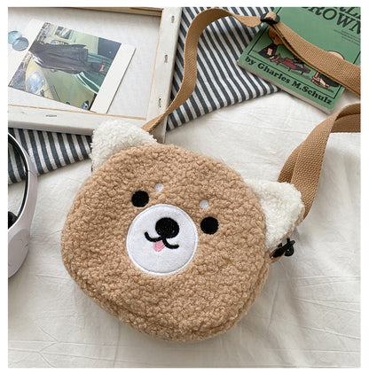 Girl's Sling Bag Plush Cross Body Bag with Adjustable Strap for Daypack Hiking for Daypack Hiking Travel good-looking Girl's Sling Bag Plush Cross Body Bag with Adjustable Strap 067-AA3-0002