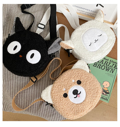 Girl's Sling Bag Plush Cross Body Bag with Adjustable Strap for Daypack Hiking for Daypack Hiking Travel good-looking Girl's Sling Bag Plush Cross Body Bag with Adjustable Strap 067-AA3-0002